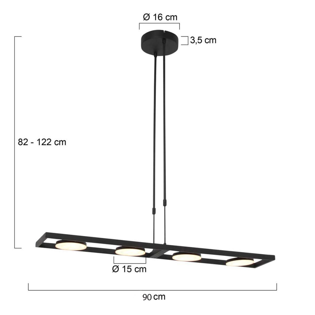 Moderne hanglamp zwart metaal Steinhauer Soleil - Afbeelding 6