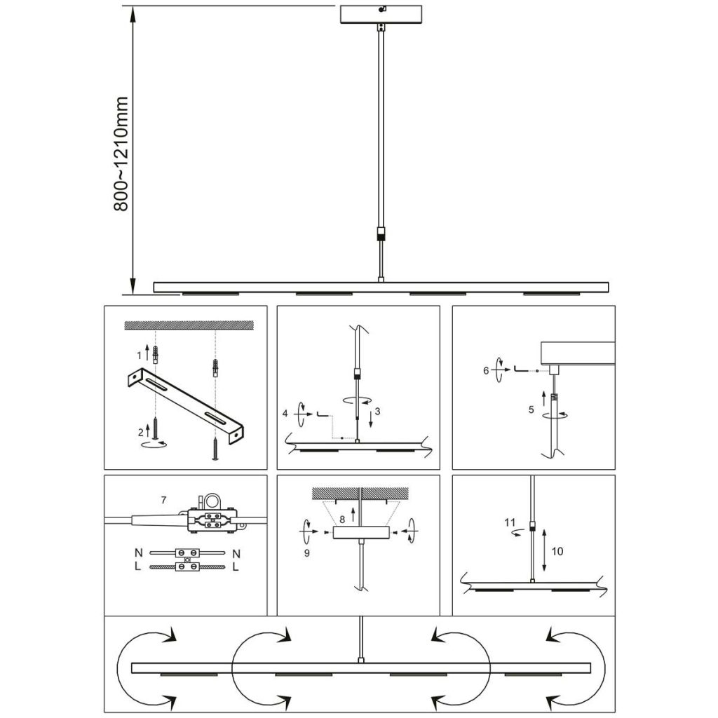 Moderne hanglamp zwart metaal Steinhauer Soleil - Afbeelding 8