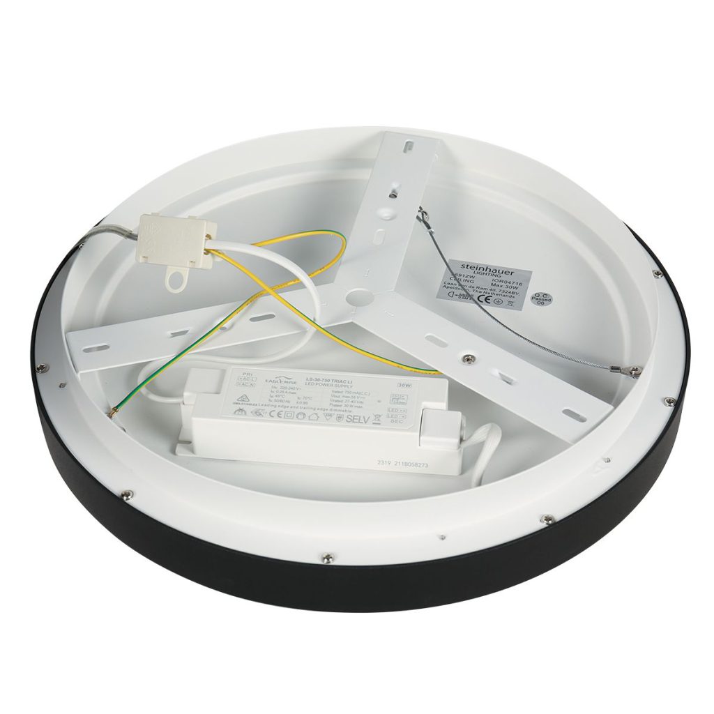 Modern Zwart Rond LED Plafondlamp Steinhauer Ringlede - Afbeelding 11
