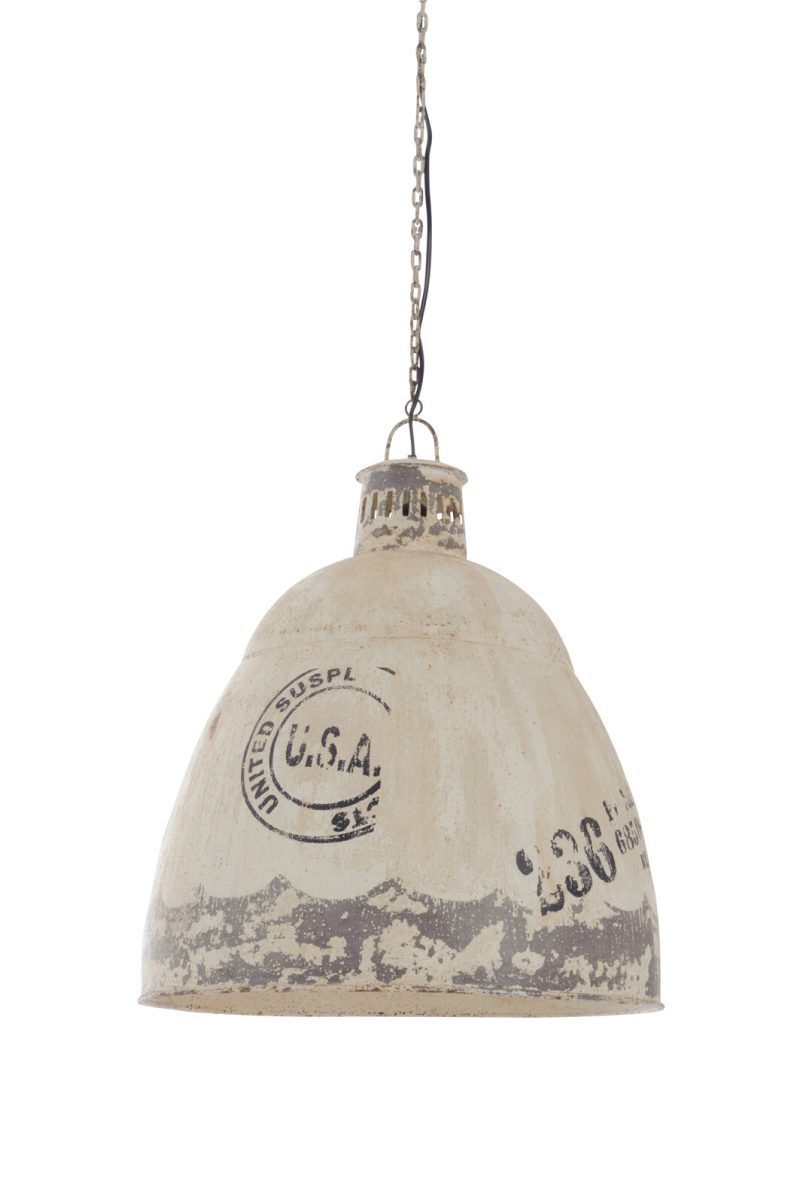 Moderne beige hanglamp met gestempelde tekst Jolipa Usa - Afbeelding 4