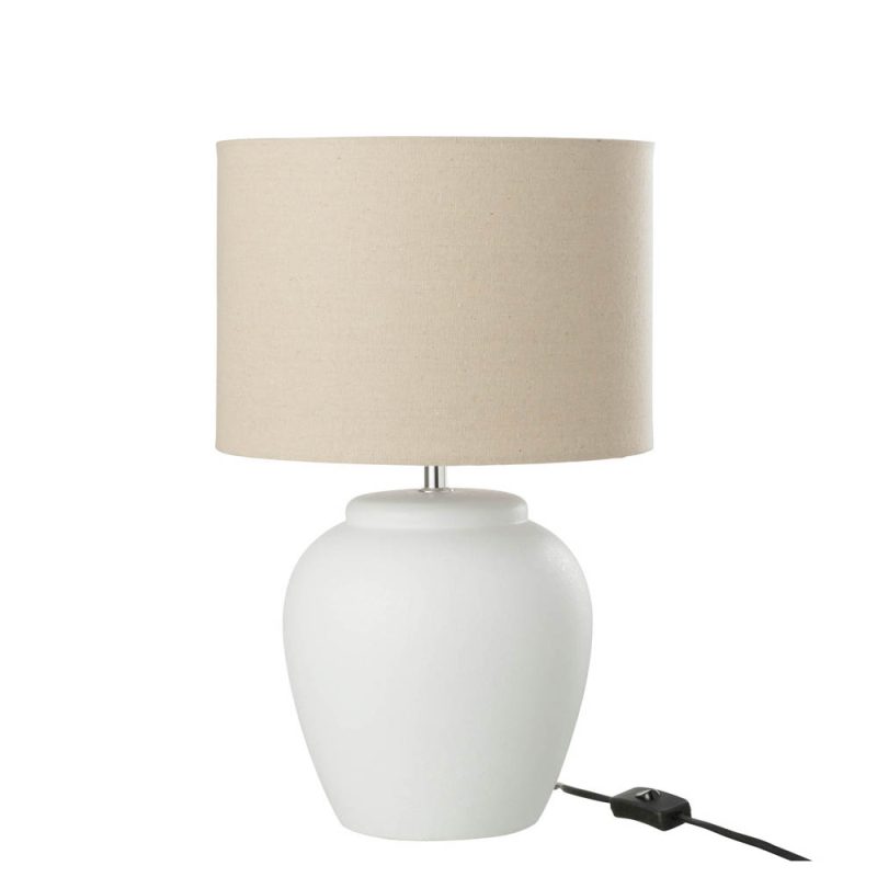 Moderne beige met witte tafellamp Jolipa Meli - Afbeelding 2