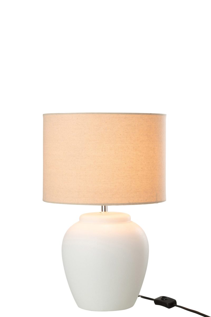 Moderne beige met witte tafellamp Jolipa Meli - Afbeelding 3