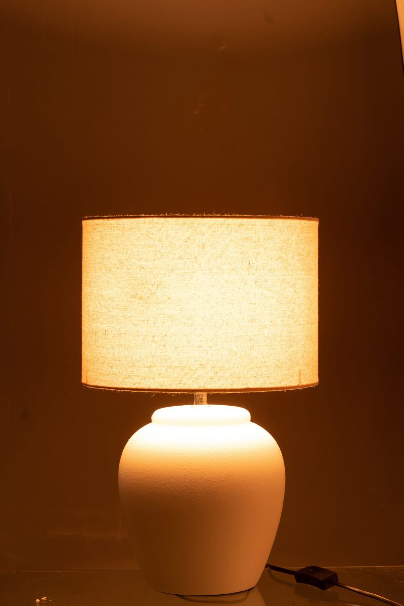Moderne beige met witte tafellamp Jolipa Meli - Afbeelding 4