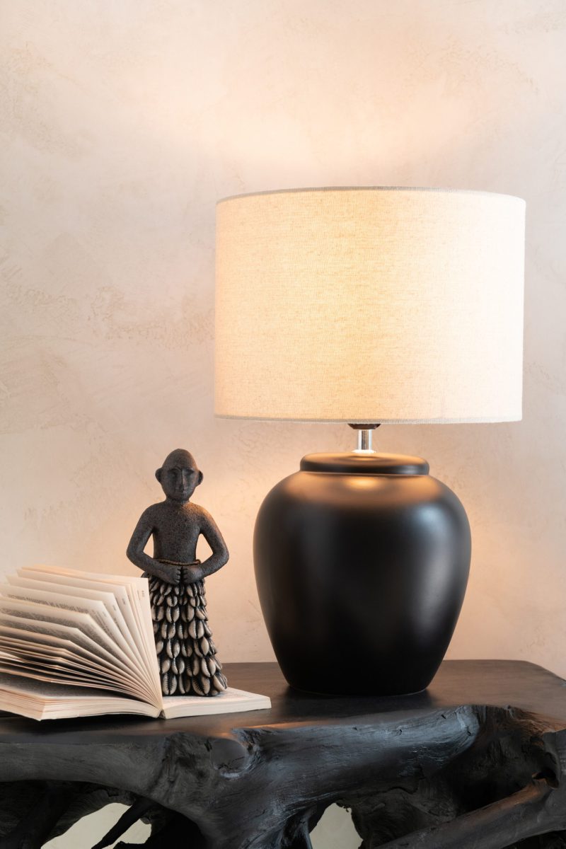 Moderne beige met zwarte tafellamp Jolipa Meli - Afbeelding 3