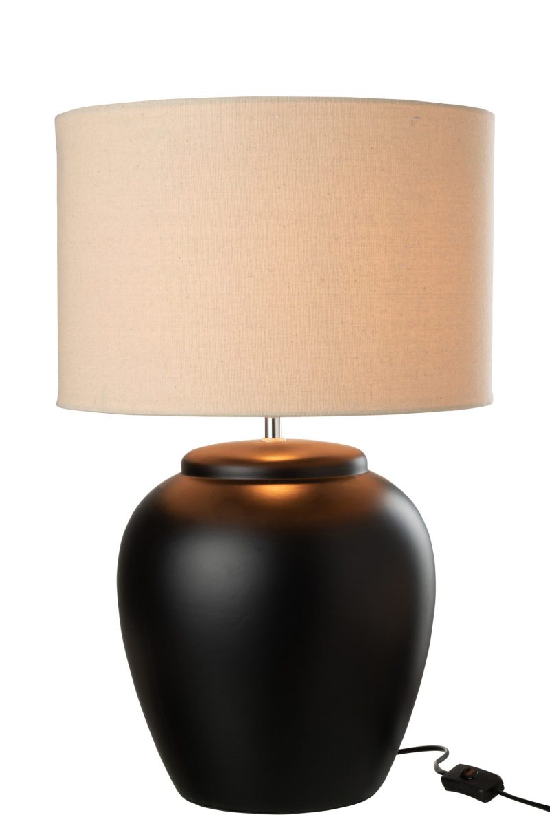 Moderne beige met zwarte tafellamp Jolipa Meli - Afbeelding 4