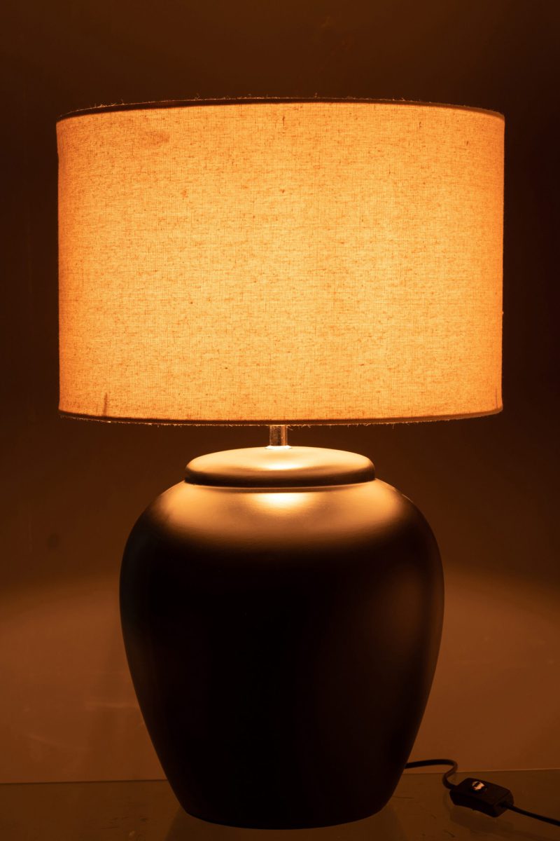 Moderne beige met zwarte tafellamp Jolipa Meli - Afbeelding 5