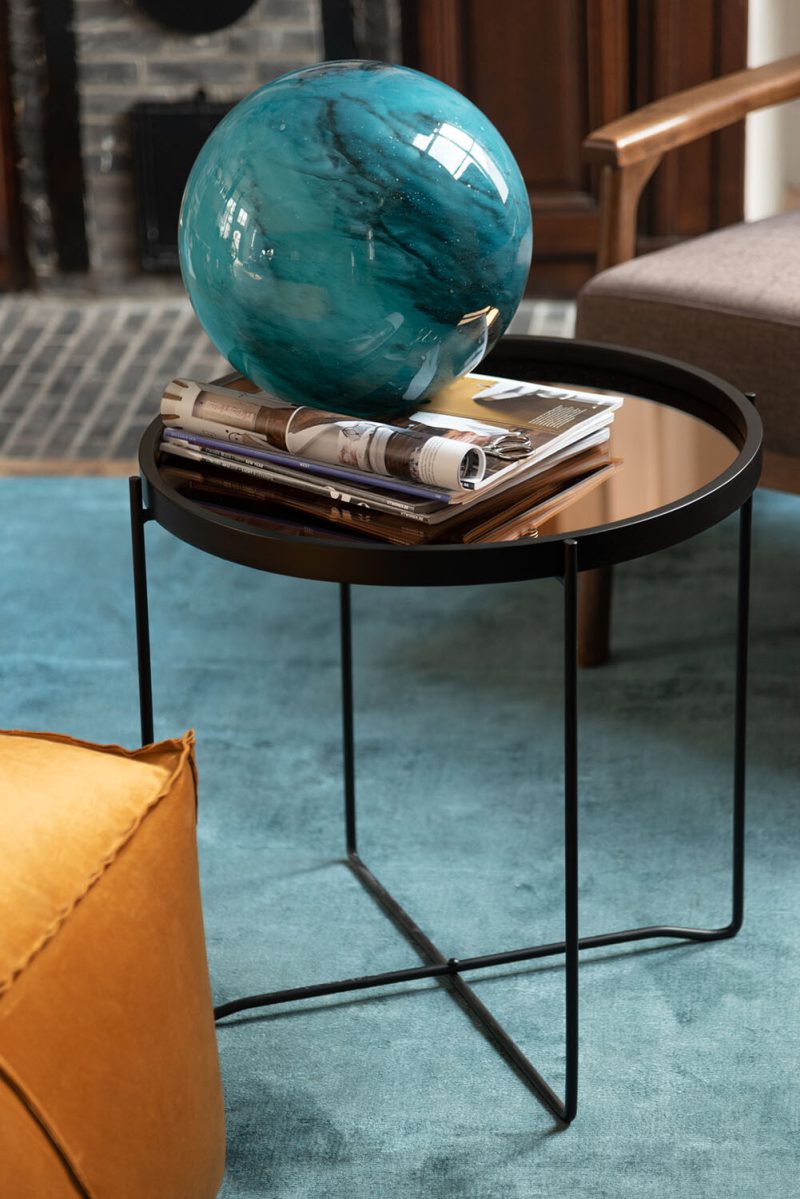 Moderne blauwe ronde tafellamp Jolipa Dany - Afbeelding 3
