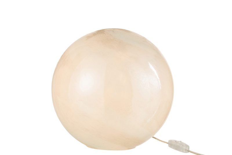 Moderne bolvormige beige tafellamp Jolipa Pearl - Afbeelding 3