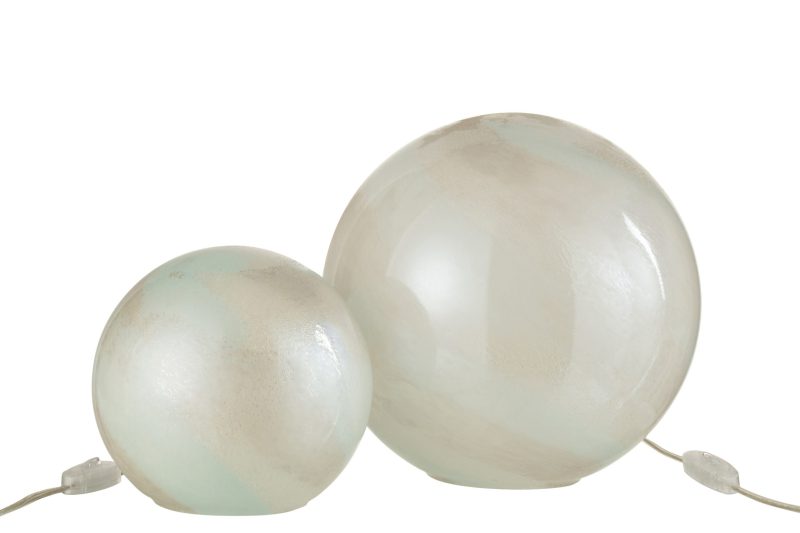 Moderne bolvormige beige tafellamp Jolipa Pearl - Afbeelding 5