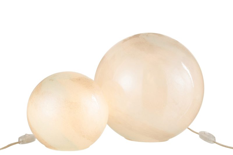 Moderne bolvormige beige tafellamp Jolipa Pearl - Afbeelding 6