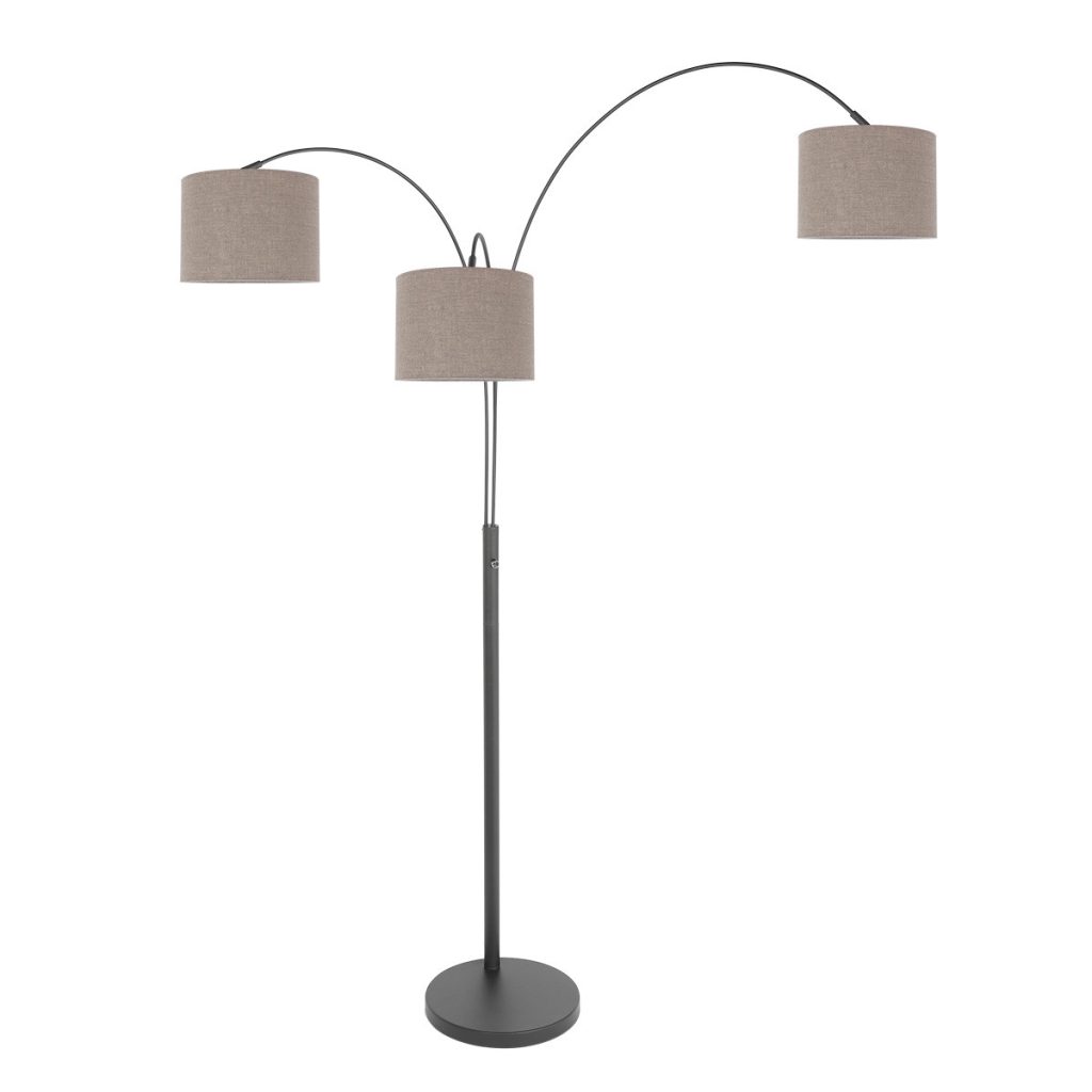 moderne-booglamp-met-bruine-kappen-vloerlamp-steinhauer-sparkled-light-grijs-en-zwart-3826zw-12