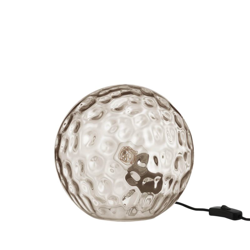 Moderne bruine bol rookglas tafellamp Jolipa Bollie - Afbeelding 2