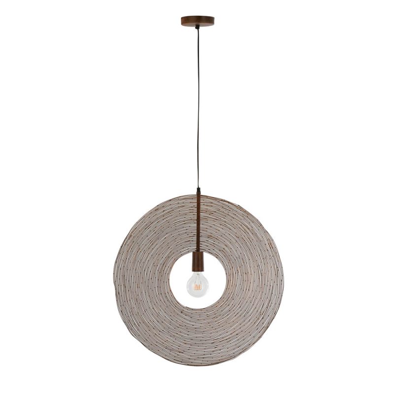 Moderne bruine ronde hanglamp Jolipa Gigi - Afbeelding 2
