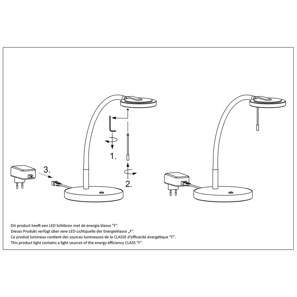 Moderne bureaulamp met mat glas Steinhauer Turound - Afbeelding 8