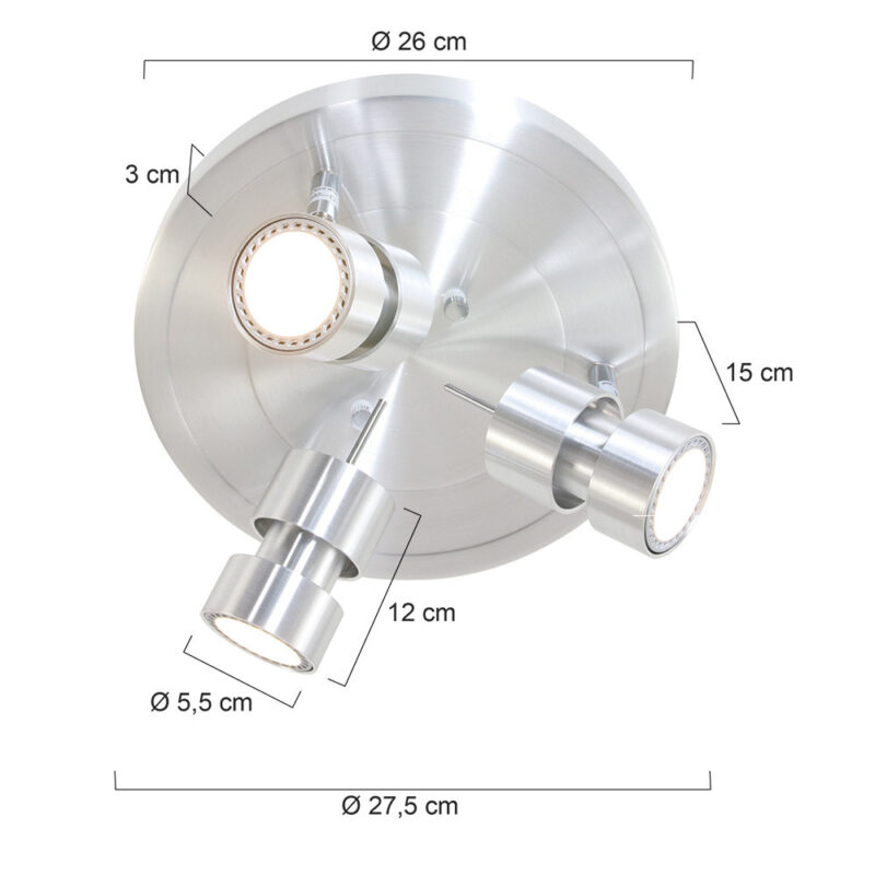 Moderne metalen stalen plafonnière Steinhauer Natasja led - Afbeelding 6