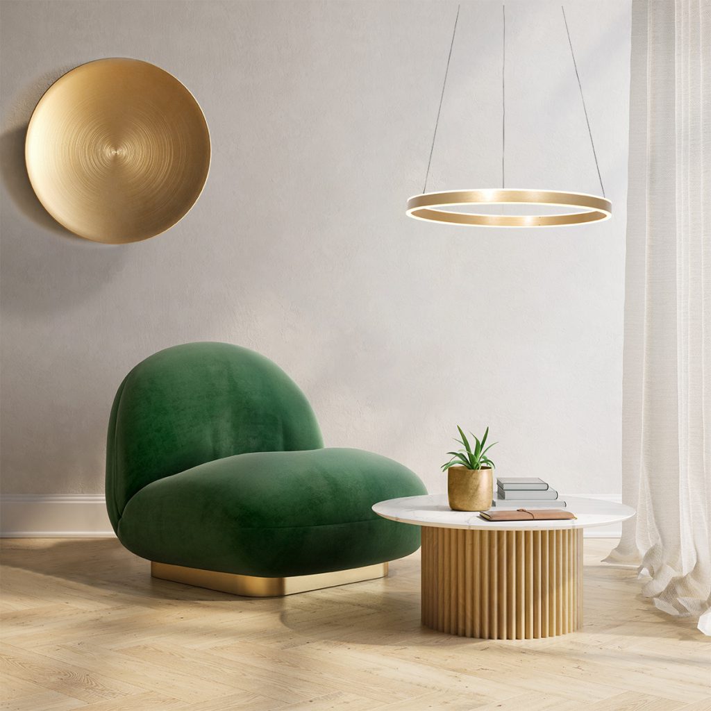 Ringvormige design hanglamp goud Steinhauer Ringlux - Afbeelding 3