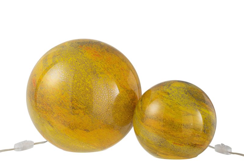 Moderne gele glazen bol tafellamp Jolipa Dany - Afbeelding 5