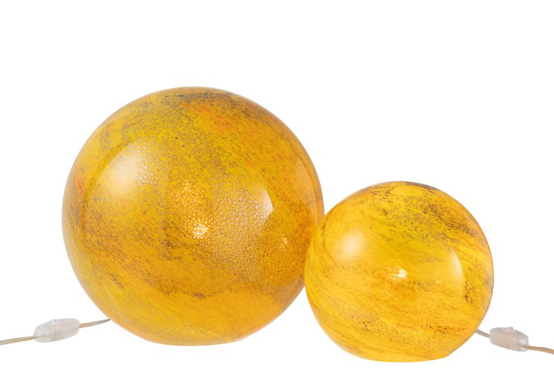 Moderne gele glazen bol tafellamp Jolipa Dany - Afbeelding 6