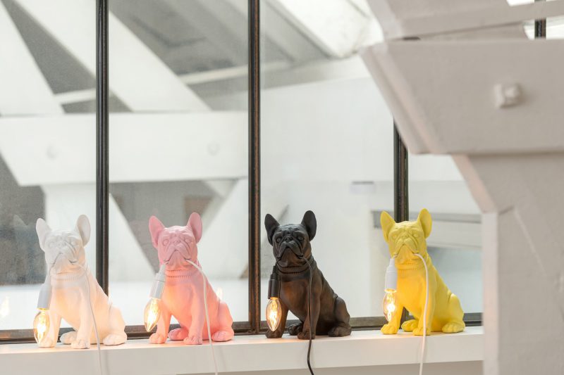 Moderne gele tafellamp hond Jolipa Bulldog poly - Afbeelding 3