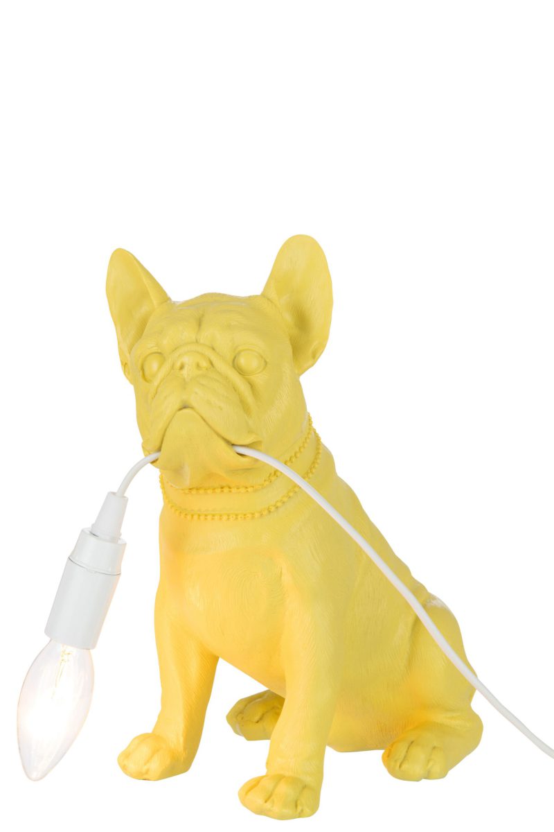 Moderne gele tafellamp hond Jolipa Bulldog poly - Afbeelding 4