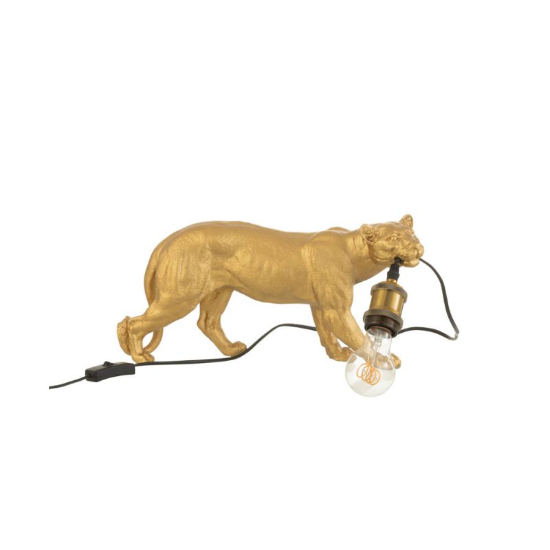 Moderne gouden tafellamp poema Jolipa Puma resin - Afbeelding 2