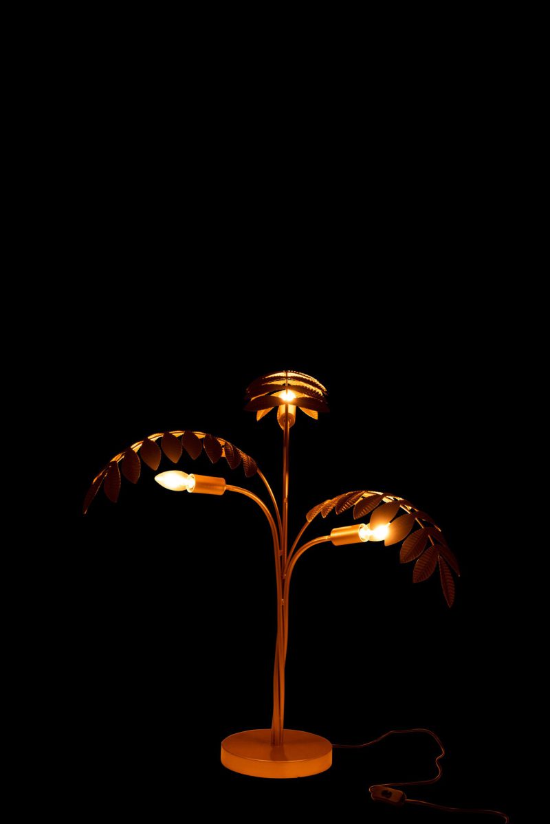 Moderne gouden tafellamp twee lichtpunten Jolipa Palm tree poly - Afbeelding 4
