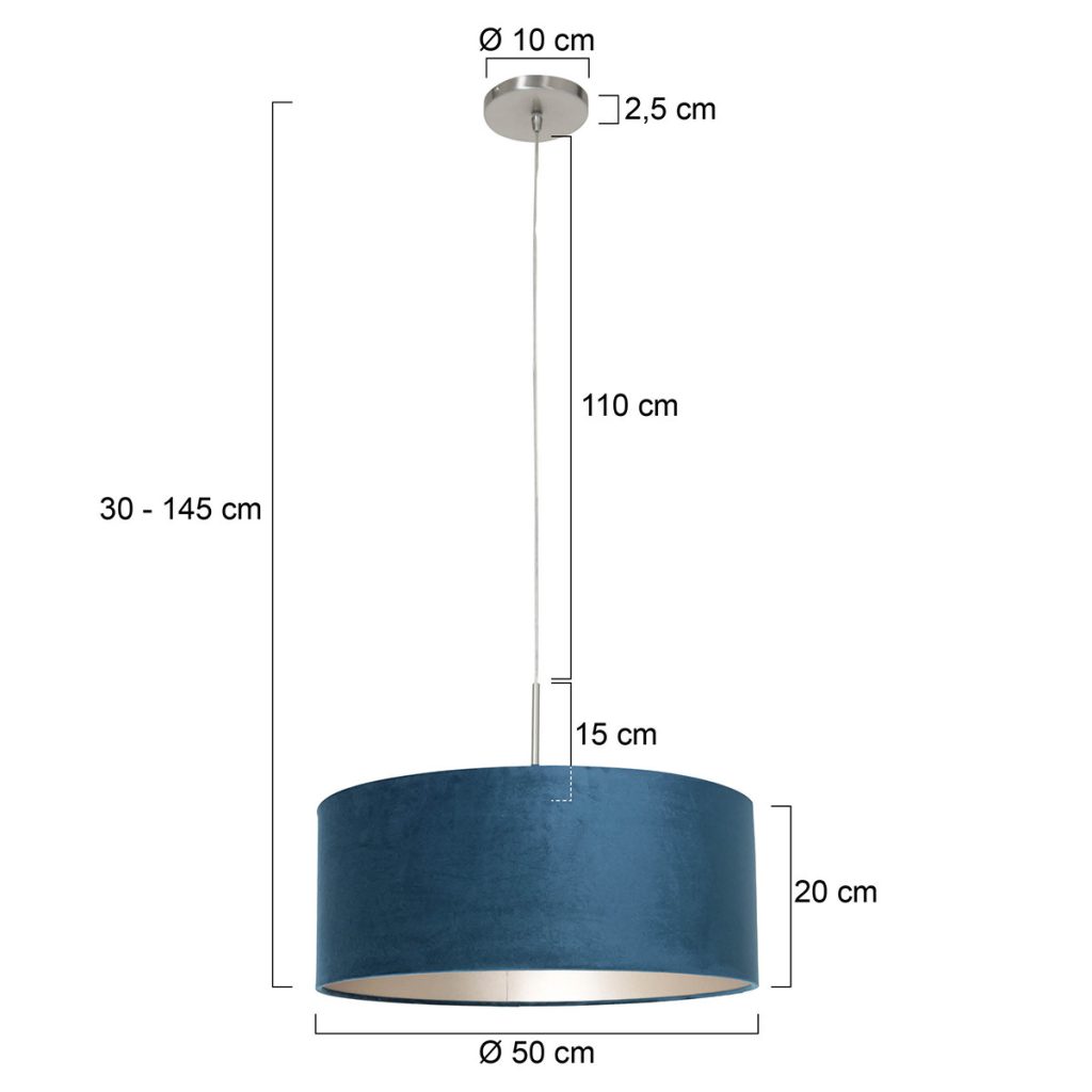 Moderne hanglamp met blauwe kap Steinhauer Sparkled light - Afbeelding 6
