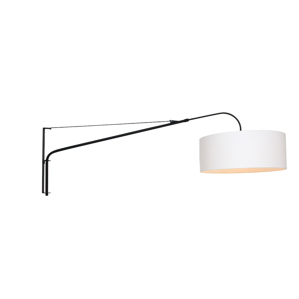 Moderne lange wandlamp met witte kap Steinhauer Elegant classy - Afbeelding 3