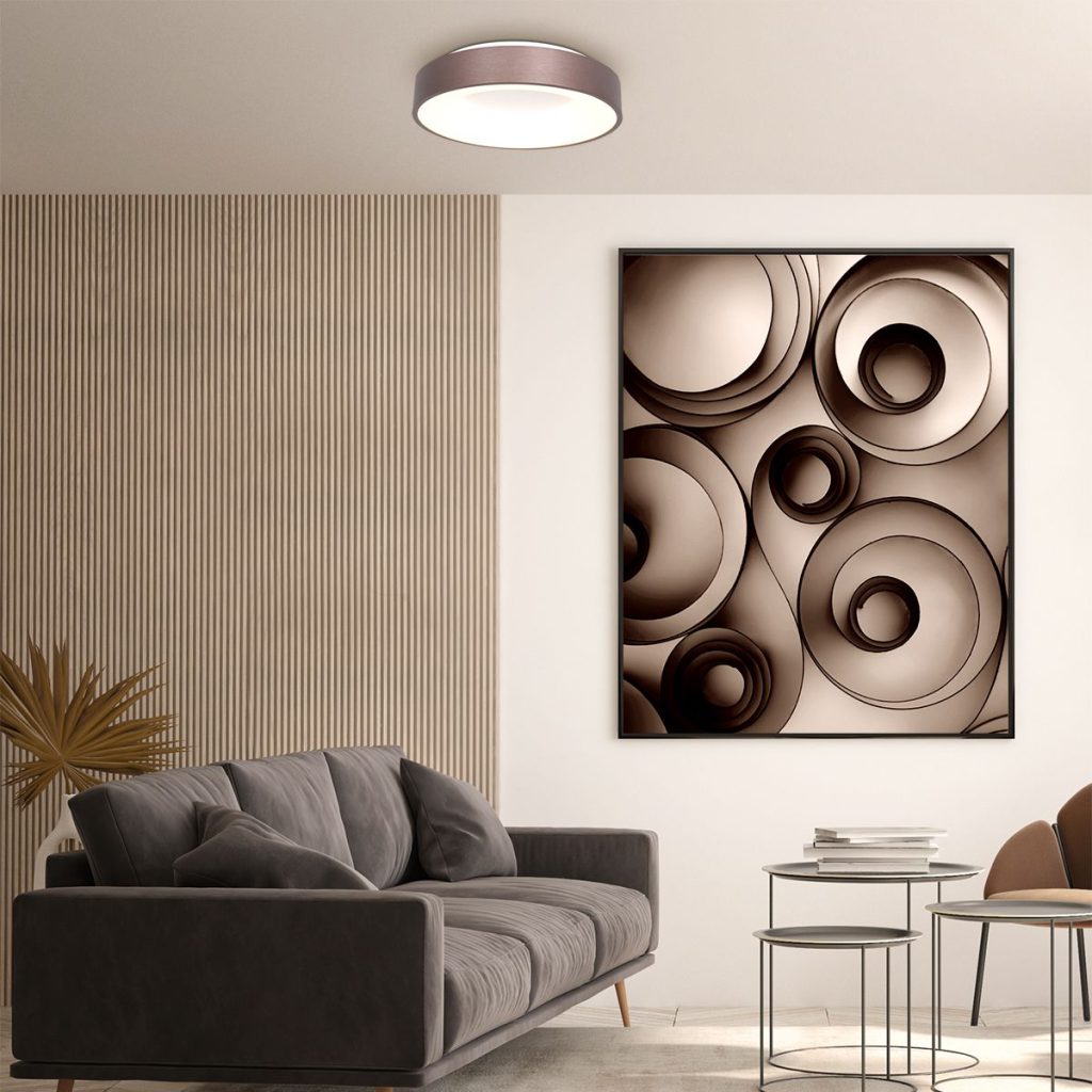 Moderne bronzen metalen kunststof plafonnière Steinhauer Ringlede - Afbeelding 3