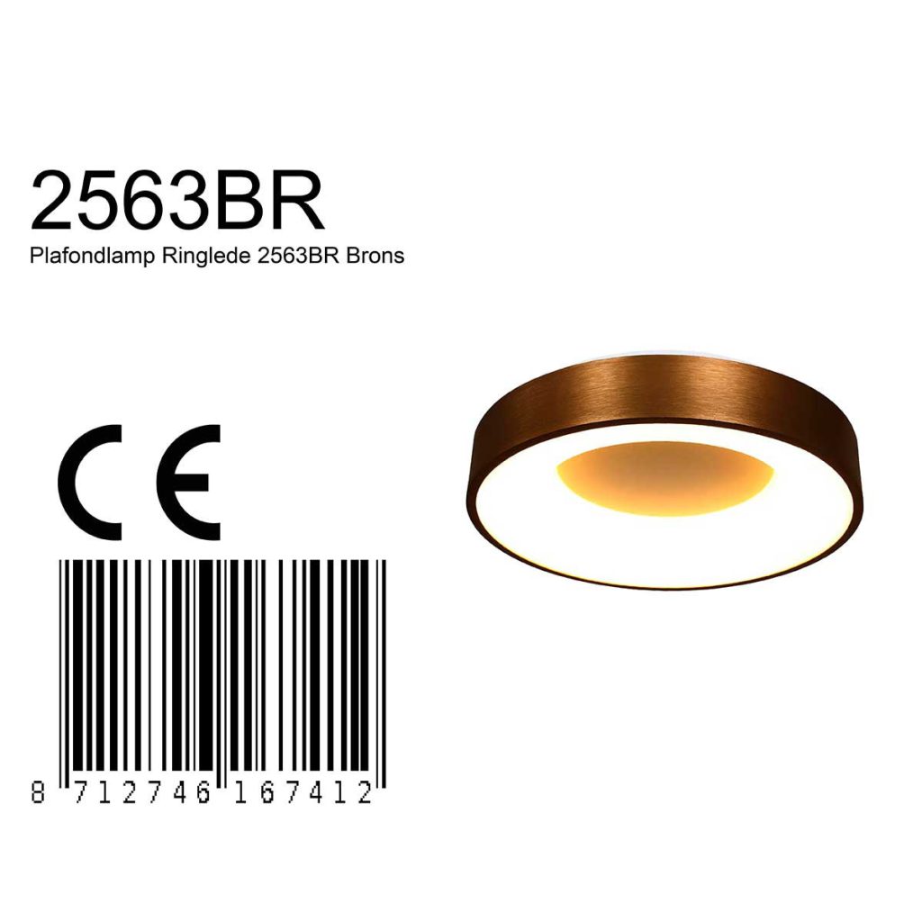 Moderne bronzen metalen kunststof plafonnière Steinhauer Ringlede - Afbeelding 8