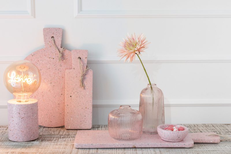 Moderne natuurstenen roze tafellamp Jolipa Terrazzo - Afbeelding 3