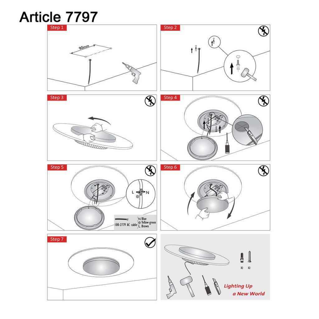Moderne metalen zwarte kunststof plafonnière Steinhauer Lido - Afbeelding 7