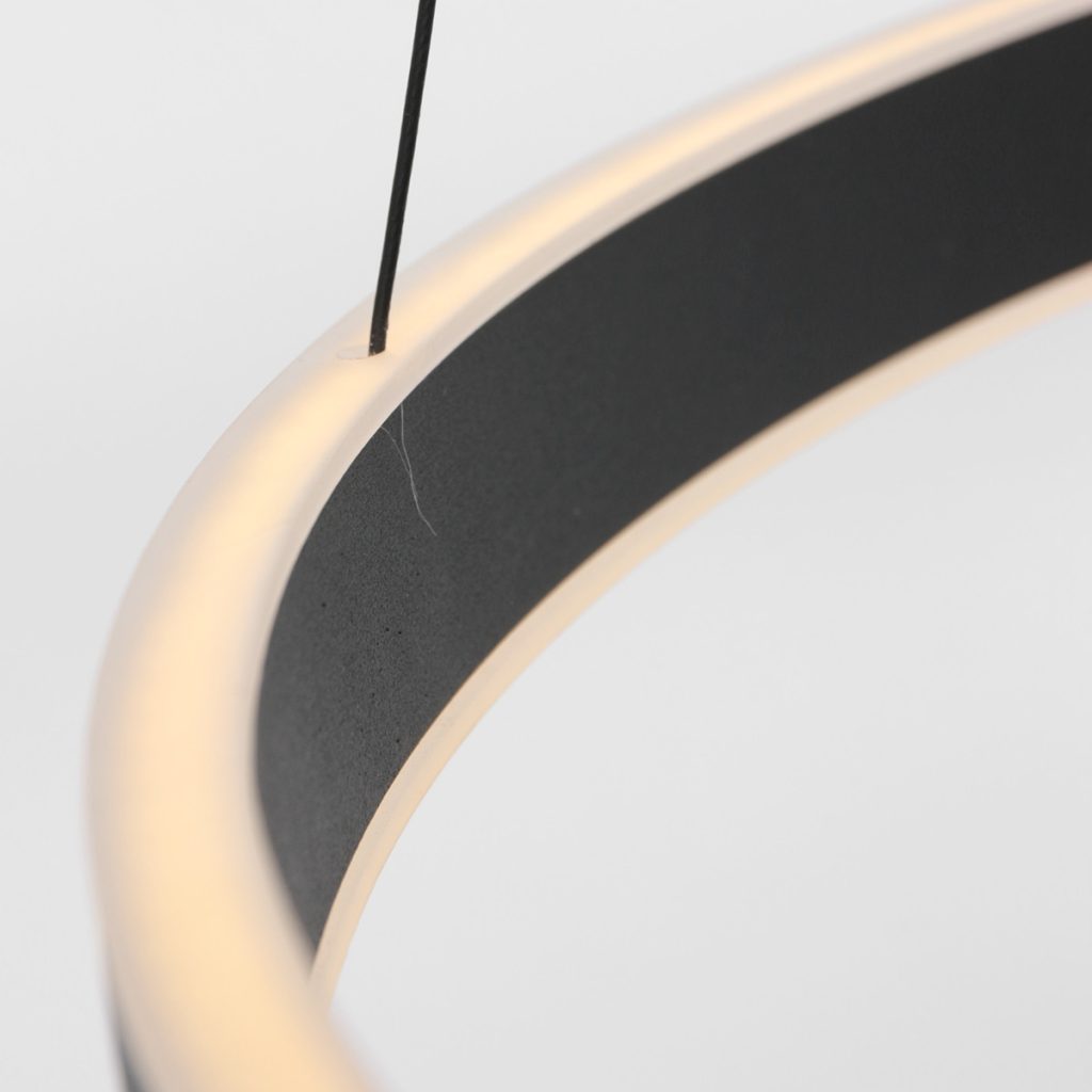 Moderne zwarte metalen hanglamp Steinhauer Ringlux - Afbeelding 12