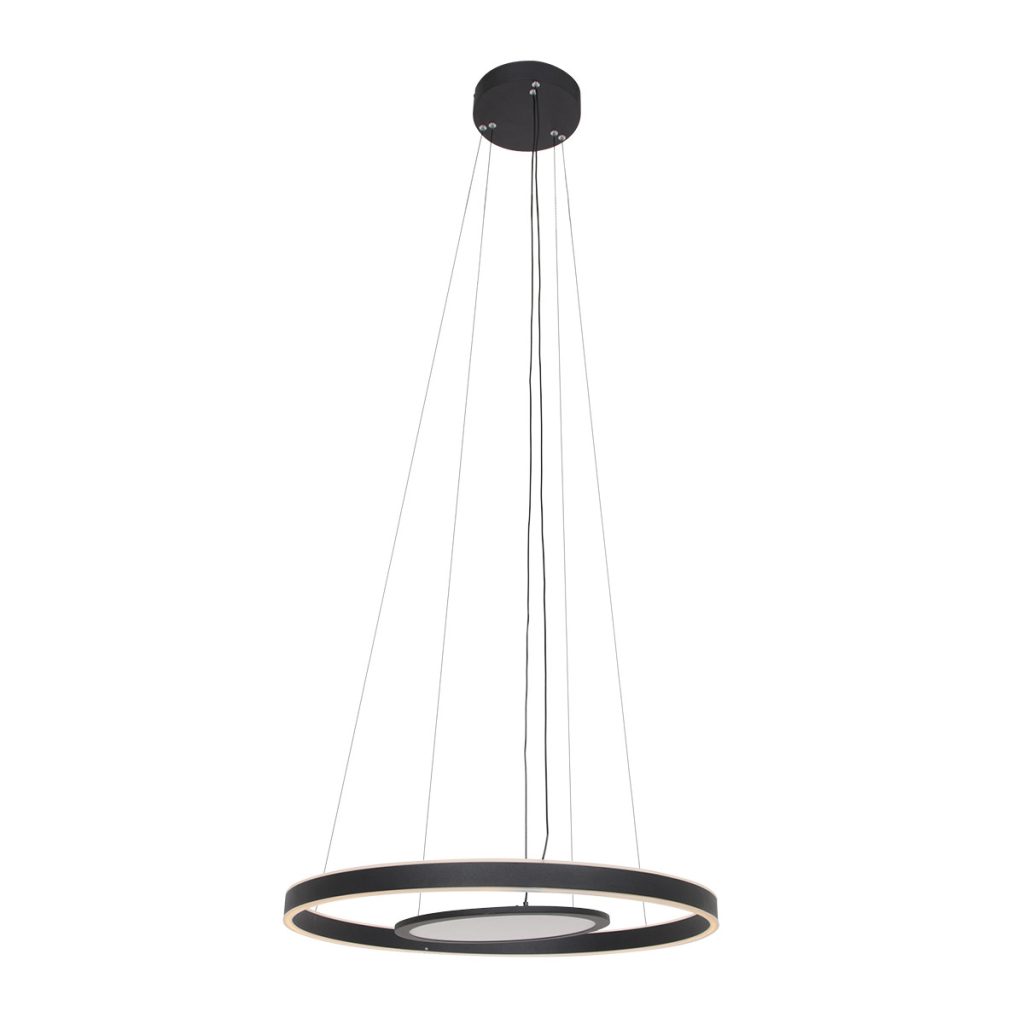 Moderne zwarte metalen hanglamp Steinhauer Ringlux - Afbeelding 15