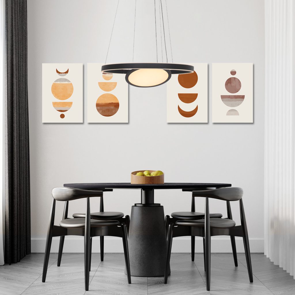 Moderne zwarte metalen hanglamp Steinhauer Ringlux - Afbeelding 3