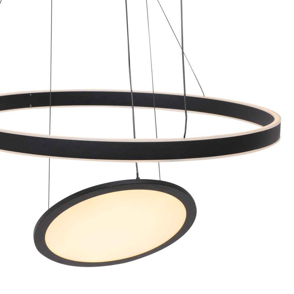 Moderne zwarte metalen hanglamp Steinhauer Ringlux - Afbeelding 5