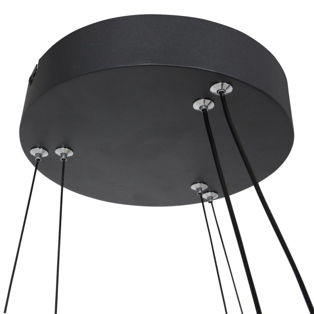 Moderne zwarte metalen hanglamp Steinhauer Ringlux - Afbeelding 6