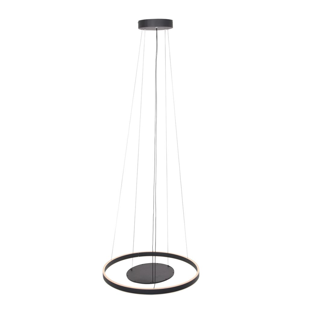 Moderne zwarte metalen hanglamp Steinhauer Ringlux - Afbeelding 9