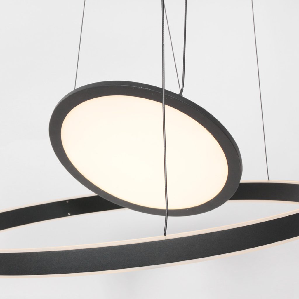Moderne zwarte metalen hanglamp Steinhauer Ringlux - Afbeelding 10