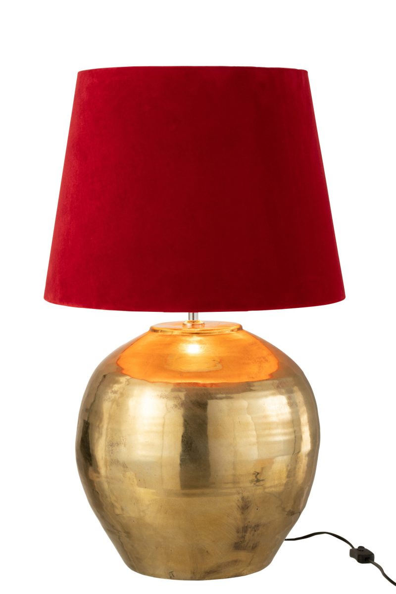 Moderne rode lampenkap tafellamp Jolipa Tara - Afbeelding 3