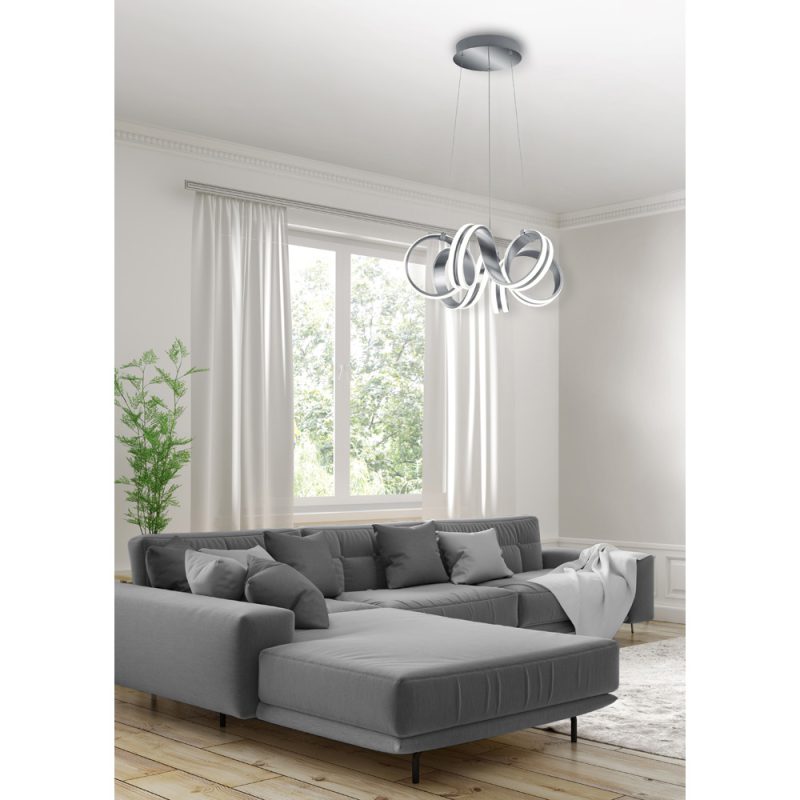 Interior design of modern scandinavian apartment, living room 3d