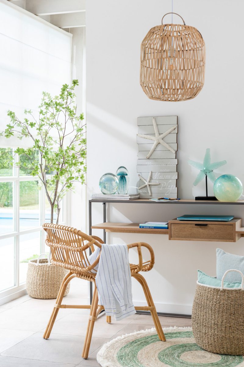 Moderne ronde azuurblauwe tafellamp Jolipa Dany - Afbeelding 3