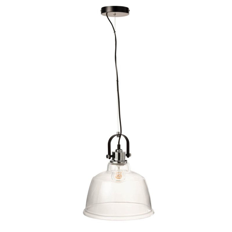 Moderne rookglazen hanglamp met zwart Jolipa Magali - Afbeelding 2