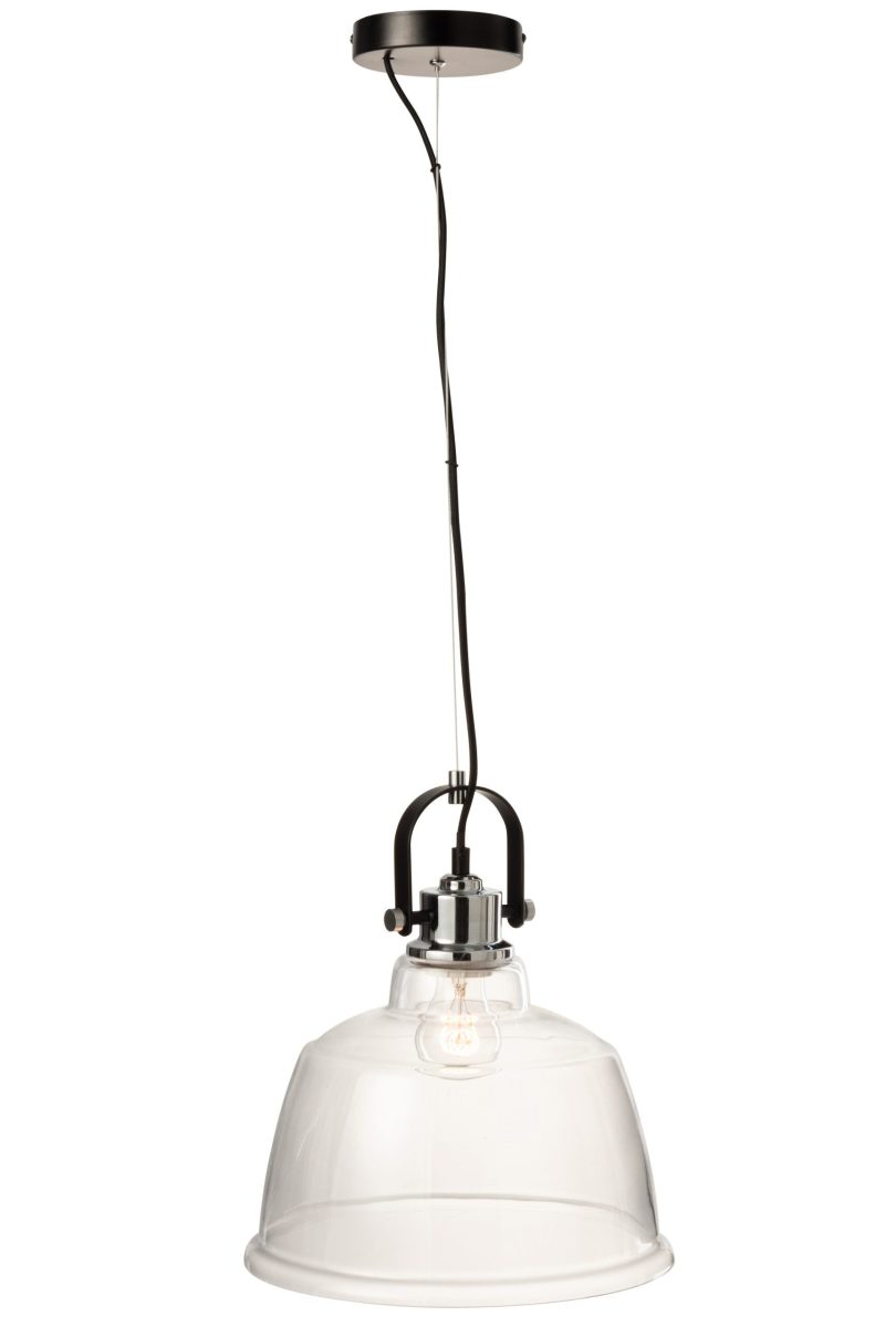 Moderne rookglazen hanglamp met zwart Jolipa Magali - Afbeelding 3