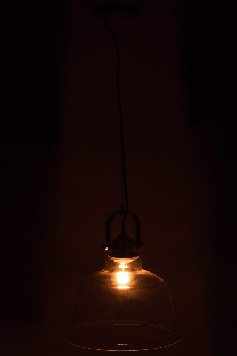 Moderne rookglazen hanglamp met zwart Jolipa Magali - Afbeelding 4