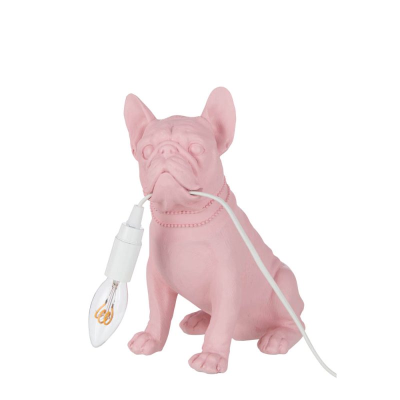 Moderne roze hond tafellamp Jolipa Bulldog poly - Afbeelding 2