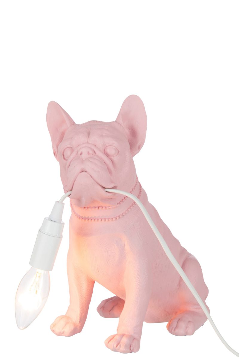 Moderne roze hond tafellamp Jolipa Bulldog poly - Afbeelding 4