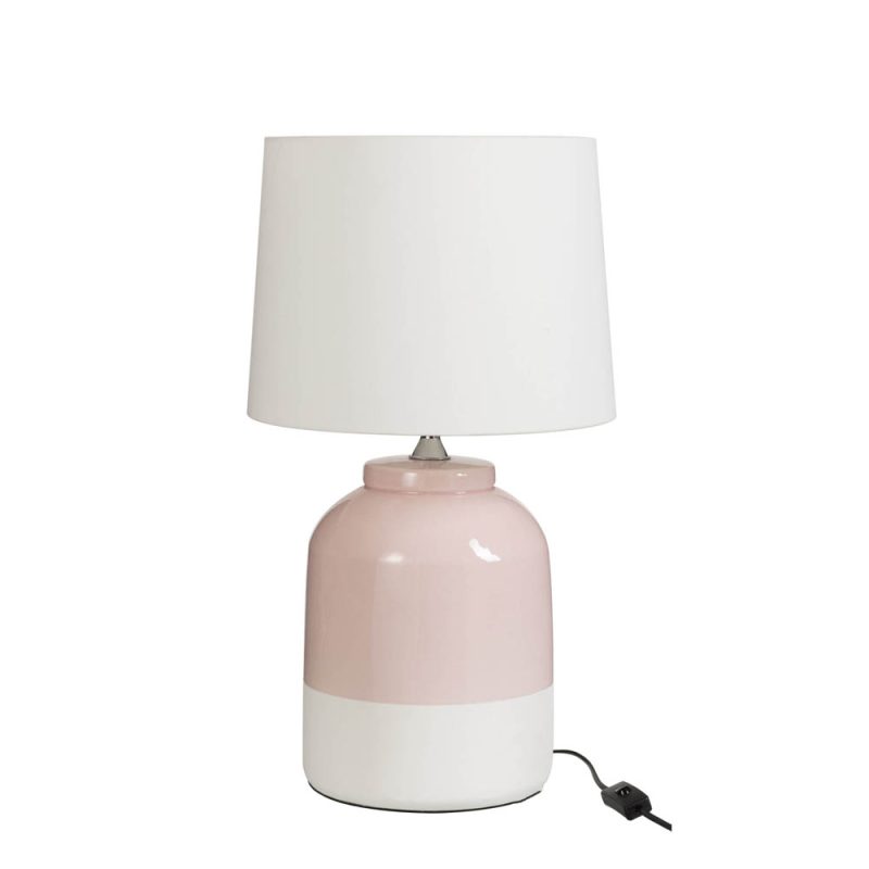 Moderne roze met witte tafellamp Jolipa Lucas - Afbeelding 2