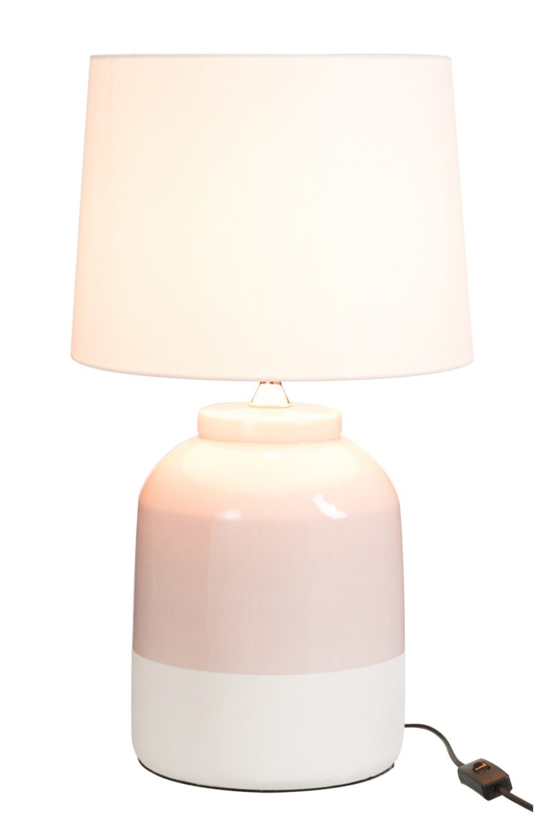 Moderne roze met witte tafellamp Jolipa Lucas - Afbeelding 3