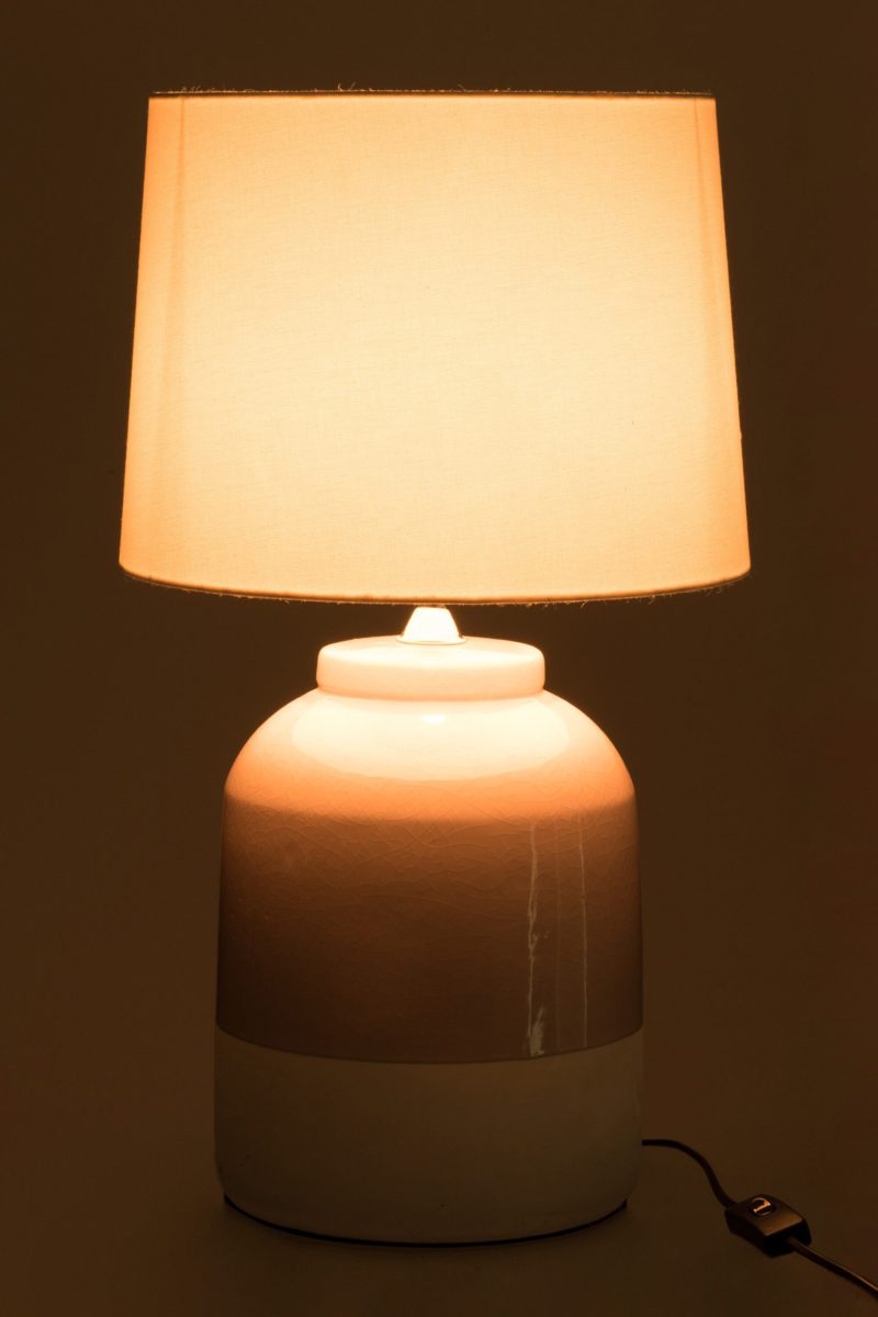Moderne roze met witte tafellamp Jolipa Lucas - Afbeelding 4
